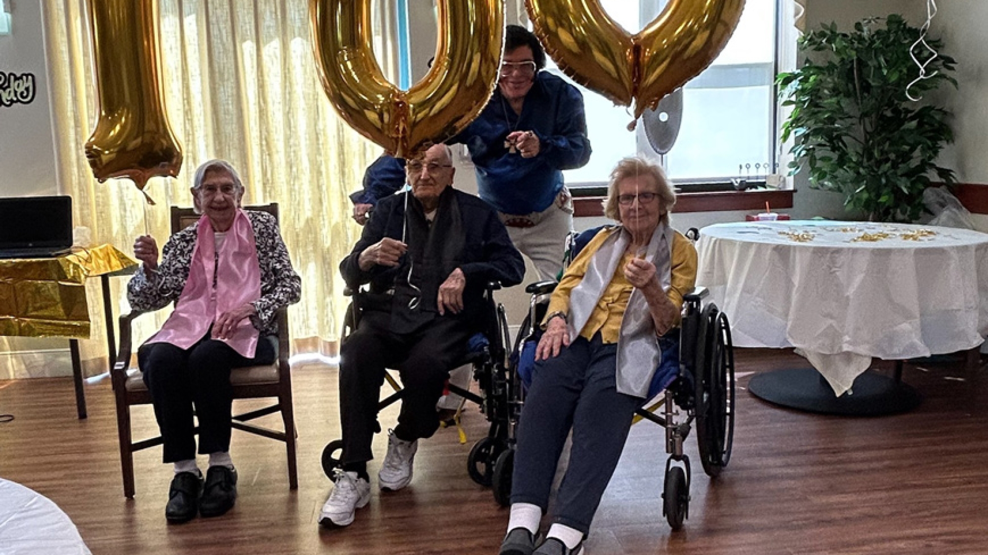 Three residents, Jeanne Ryde, Al Blake and Julie Ganjian, turn 100